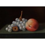 C. Cornelisz. 21. Jahrhundert. Stillleben mit gemischten Früchten auf Tischplatte. Ölfarbe auf Holz.