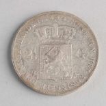 Silbermünze von 2,5 Gulden 1843, Willem III.Silver coin of 2.5 Guilder 1843, Willem III.<br