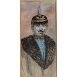 Gert von Meyen, 1910. Porträt Kaiser Wilhelm. Aquarell auf Papier. Abmessungen: H 22 x B 10 cm. In