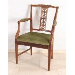 Antiker Ulme Louis Seize Sessel. Holzpflock. Um 1800. Abmessungen: 94 x 60 x 62 cm. In sehr gutem