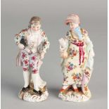 Zwei deutsche Porzellanfiguren aus dem 19. Jahrhundert. Markiert. Möglicherweise Plauen oder