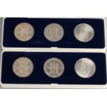 Los mit 6 Silbermünzen von 2,5 Gulden Niederlande: 1859, 1871, 1930, 1931, 1973 (2x) unter