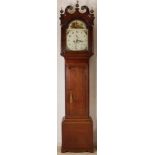 Longcase-Uhr aus englischer Eiche aus dem frühen 19. Jahrhundert mit Acht-Tage-Uhrwerk, Datums-