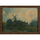 Andries Verleur. 1876 ​​- 1953. Landschaft mit Windmühle. Öl auf Leinen. Abmessungen: H 32 x B 47