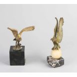 Zwei Bronzefiguren. Adler und Kondor. Zweite Hälfte des 20. Jahrhunderts und um 1930 Art Deco. Beide