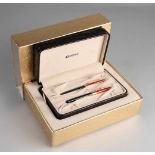 Luxus-Stift mit Gold in Box. Ein Set mit Füllfederhalter und Rollerball, Brand Diplomat, Modell "