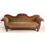 Großes Biedermeier-Sofa aus holländischem Mahagoni aus dem 19. Jahrhundert mit guter
