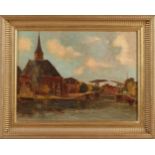 Frans Hoos. 1884 - 1966. Alter Hafen Enkhuizen. Öl auf Leinen. Abmessungen: H 30 x B 40 cm. In guter