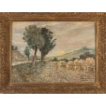 Jan Wingen. 1874 - 1956. Landschaft mit Garben. Öl auf Leinen. Abmessungen: H 60 x B 80 cm. In guter