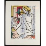 Roy Lichtenstein. Nein. 168/199. Nackte Blondine vor dem Spiegel. Lithographie auf Papier.