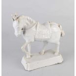 Delft weißes Fayence-Pferd aus dem 18. Jahrhundert. Restaurierungen. Abmessungen: 22 x 22 x 8 cm. In
