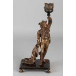 Spanische Bronzefigur aus dem 19. Jahrhundert mit Kerzenhalter. Matador. Größe: H 24 cm. In guter