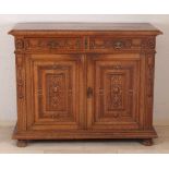 Henri Deux Sideboard aus französischer Eiche aus dem 19. Jahrhundert mit Schnitzerei im Louis