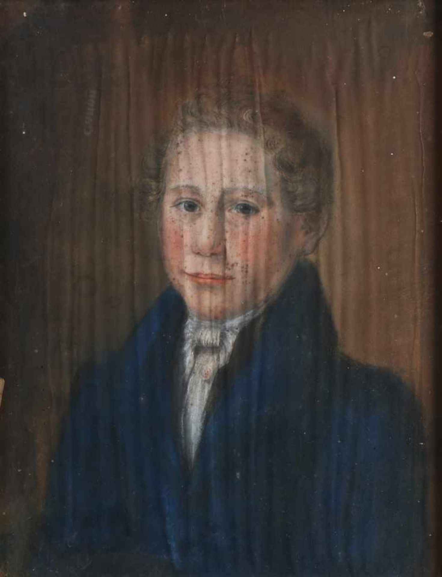 Nicht signiert signiert. 19. Jahrhundert. Porträt junger Mann. Pastell auf Papier. Abmessungen: H 38 - Bild 2 aus 2