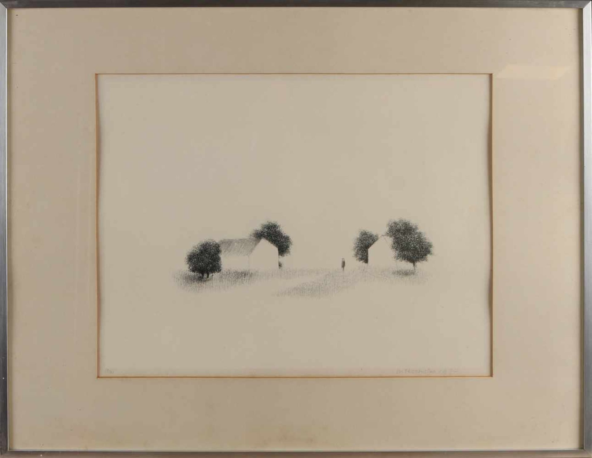 Metten Koornstra. 1912 - 1978. Figur in Landschaft. Nein. 17/90. Lithographie auf Papier. - Bild 2 aus 2