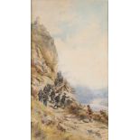 Pierre Comba. 1859 - 1934. Italienische Soldaten in den Bergen. Aquarell auf Papier. Abmessungen: