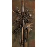Industrielles Kupferrelief des Bildhauers Willem Hopman. 1939 - Alkmaar. Abmessungen: 80 x 41 x 6