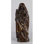 Religiöse Bronzefigur des 19. Jahrhunderts. Mutter Gottes '. Schöne Patina. Größe: H 36 cm. In guter