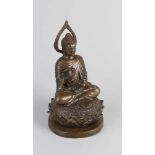 Asiatischer Bronzebuddha in Lotussitz. Größe: 27 cm. In guter Kondition.Asian bronze Buddha