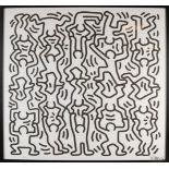 Keith Haring. Nein. 14/200. Figuren Darstellung. Lithographie auf Papier. Abmessungen: H 87 x B 89