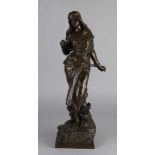 Antike französische Bronzefigur von Emanuel Villanis 1858 - 1914. Prize de Corsaire. Größe: 55 cm.