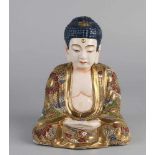Antiker japanischer Satsuma Buddha. Größe: 23 cm. In guter Kondition.Antique Japanese Satsu
