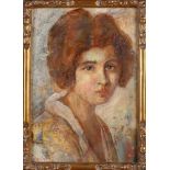 Grunzen. Möglicherweise JA Grun. 1868 - 1934. Damenporträt. Ölfarbe auf Holz. Abmessungen: H