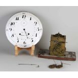 Große Uhr aus dem 19. Jahrhundert. Hochzeit. Emailzifferblatt + Uhrwerk. Ankerspaziergang, keine