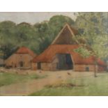 Willem Witjens. 1884 - 1962. Bauernhof in Delden. Aquarell auf Papier. Abmessungen: H 37 x B 48