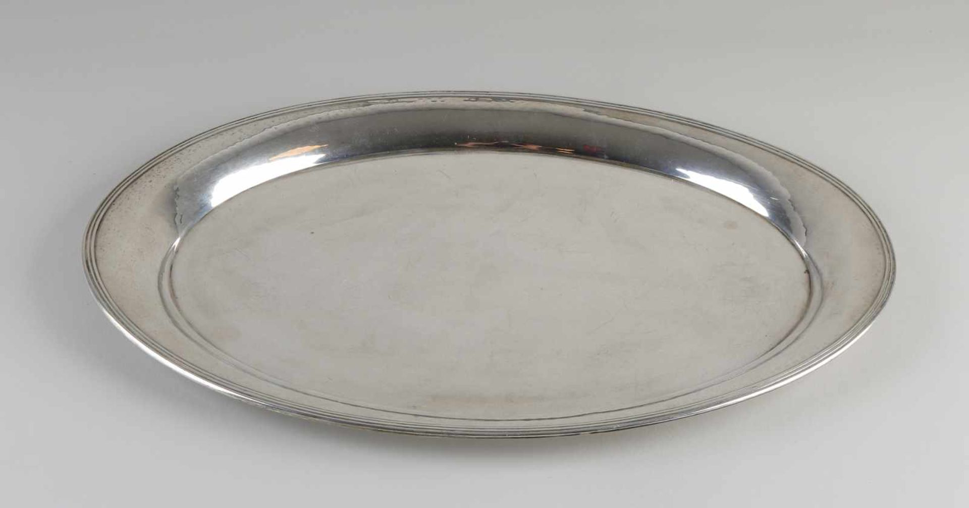 Silber Teeservice auf Tablett, 835/000, Art Deco. Teekanne, Milchkännchen und Zuckerdose mit - Bild 2 aus 2