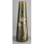 Hauptstadt Keramik Jugendstil Vase. Signierter Clément Massier. Juan, Bolfe. Mit goldenem Dekor.