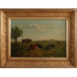 Arie Kelting de Koningh. 1815 - 1867. Sonnige niederländische Landschaft mit Kühen. Ölfarbe auf