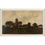 Frans Reijnders. Um 1920. Dorf in der Nähe von Vianen. Öl auf Leinen. Abmessungen: H 60 x B 100