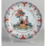 Chinesische Porzellanteller aus dem 18. Jahrhundert mit Amsterdams Bont-Dekoration.