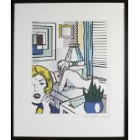 Roy Lichtenstein. Nein. 152/199. Mögliche Betonung. Nackte Dame auf dem Bett. Lithographie auf