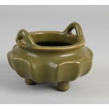 Weihrauchbrenner aus chinesischem Porzellan mit Teeglasur und Bodenmarkierung. Abmessungen: H 9 x
