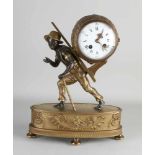 Alte Messingmanteluhr mit antikem Uhrwerk. 19. - 20. Jahrhundert. Au Bon Sauvage. Mit einer Beweg