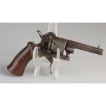 Antiker Feuerrevolver. Markierte ELG + Nummer. Achteckiger Lauf. Größe: L 16 cm. In guter