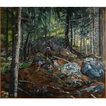 Klaas Visser, Enschede. Mallehrer. Blick auf den Wald. Ölfarbe auf Holz. Abmessungen: H 100 x B