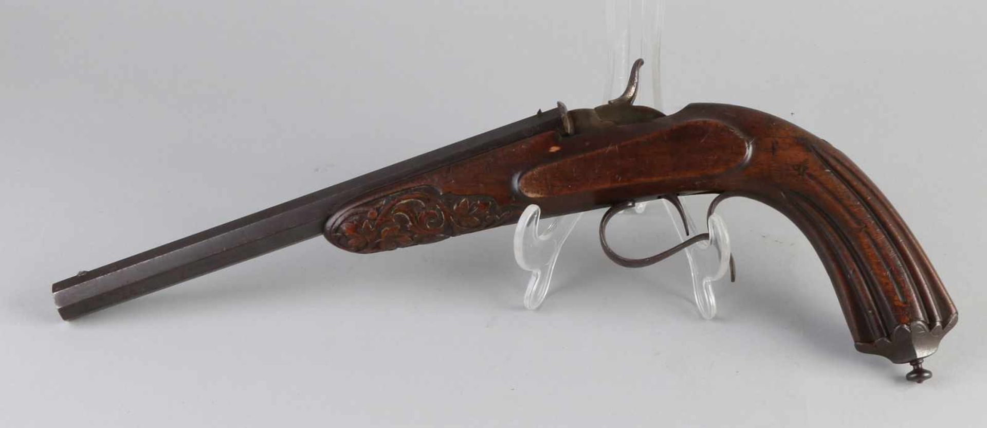 Achteckige Laufpistole aus dem frühen 19. Jahrhundert. Unterzeichnet. CL White, Büchsenmacher vo - Bild 2 aus 2
