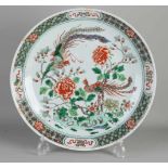 Großes chinesisches Porzellan der Familie Verte aus dem 18. Jahrhundert mit Blumen- /