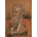 Josef Israëls. 1881. 1824 - 1911. Porträt eines Herrn. Mischtechnik auf Papier. Abmessungen: H