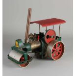 Old Wilesco 'Old Smokey' Blechspielzeug-Dampfwalze aus den 60er - 70er Jahren. Schornstein nicht