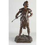 Große Bronzefigur aus dem 19. Jahrhundert. Von A. de Wever. 1836 - 1910. Titel: Arbeit. Schmied.
