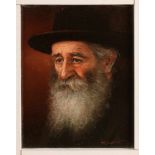 TH Topalski. Jüdischer Mann mit Hut. Öl auf Leinen. Abmessungen: H 24 x B 18 cm. In guter