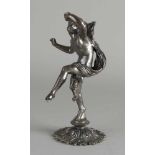 Silberfigur, 835/000, in Form einer tanzenden Figur mit einem drapierten Tuch, auf einem Fuß