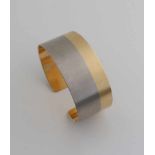 Wunderschönes Klemmarmband aus Weiß- und Gelbgold, 750/000, breites Klemmband, 30 mm, mit