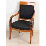 Antiker Kirschholz Empire Sessel. Um 1820. Kürzlich professionell restauriert und poliert. Größ