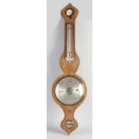 Englisches Palisander-Banjo-Barometer aus dem 19. Jahrhundert mit versilberten Platten. Von J.