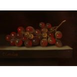 C. Cornelisz. 21. Jahrhundert. Stillleben, Trauben auf dem Tisch. Ölfarbe auf Holz. Abmessungen
